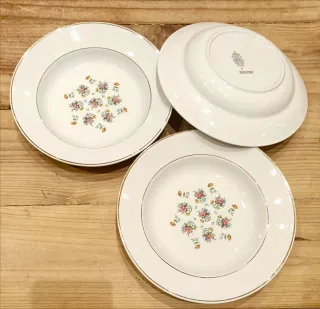 3 Platos Hondos, porcelana KG Lunéville - Limoges