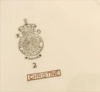 3 Platos Hondos, porcelana KG Lunéville - Limoges