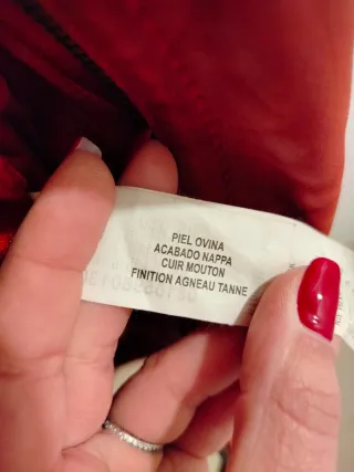 Chaqueta de piel ovina roja Stradivarius