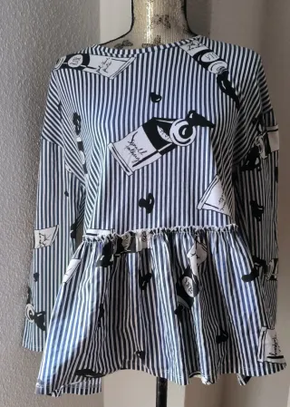 Blusa rayas con dibujos Zara TRF