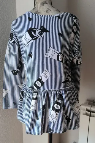 Blusa rayas con dibujos Zara TRF