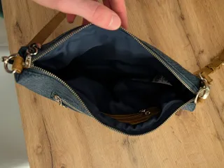 Bolso Pequeño Desigual Azul Escamas