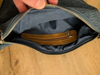 Bolso Pequeño Desigual Azul Escamas