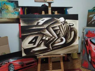 Quadro futurismo olio su tela 70x50