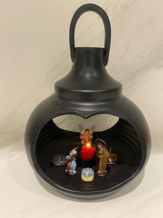 Nacimiento belén en farol tinaja vasija