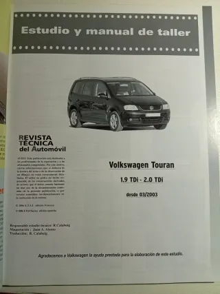 VOLKSWAGEN TOURAN 1.9 2.0 TDI MANUAL DE TALLER