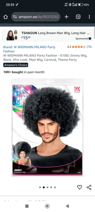 Peluca afro a estrenar