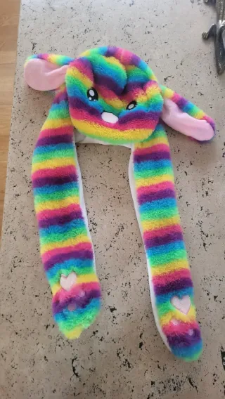 Berretto divertente multicolore con orecchie gonfiabili, 4-7 anni