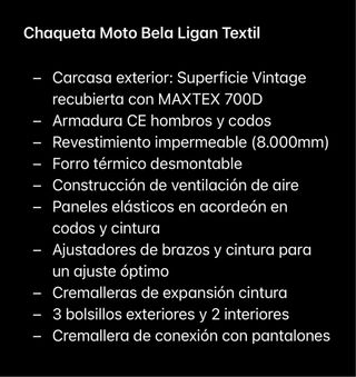 Chaqueta moto Bela talla XL, muy buen estado