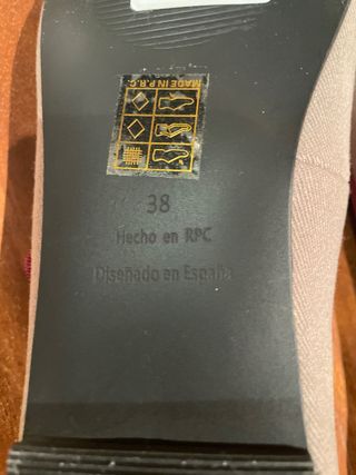 Bailarinas mim shoes talla 38, gris topo y granate