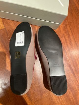 Bailarinas mim shoes talla 38, gris topo y granate