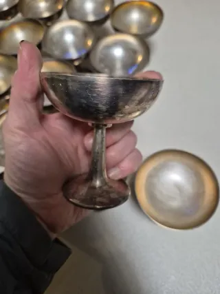 Set 18 pezzi calici di champagne in alpacca Argent