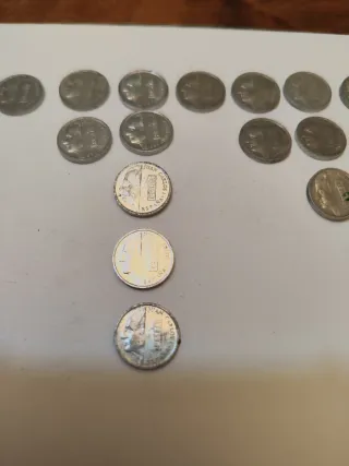 Lote 20 Monedas 1 peseta. Años 1989 - 1997.