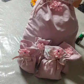 Sacchetti nascita grande e piccole per bomboniere