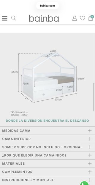 Cama nido casita 105x190