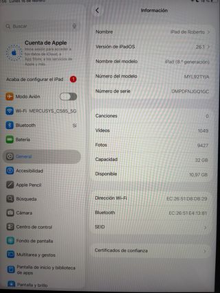 iPad Apple 8ª Generazione (32GB) Grigio Siderale