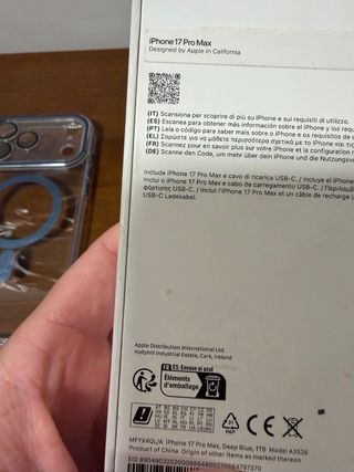 iPhone 17 Pro Max de 1tb + factura