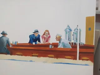 Quadro dipinto a mano Hopper i nottambuli olio