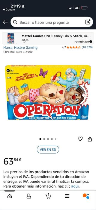 Juego de mesa operación