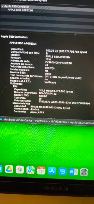 Macbook Air 16GB RAM 500GB Retina