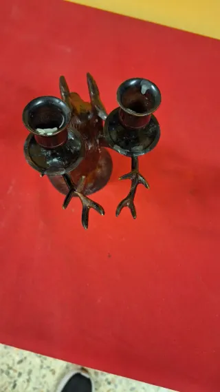 Candelabro figura bronce