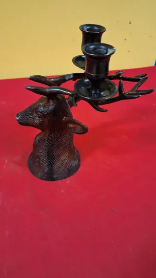 Candelabro figura bronce