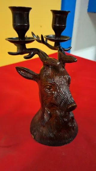 Candelabro figura bronce