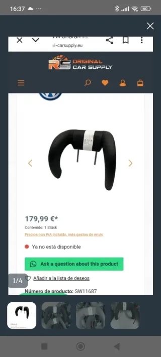 OFERTA!!!Reposacabezas de seguridad VW SEAT