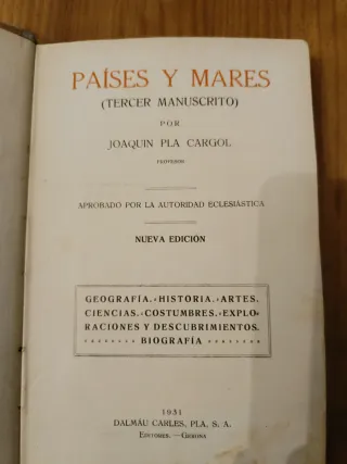 Países y mares. Libro antiguo 1931