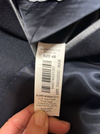 Traje de chaqueta azul marino ,Alvaro Moreno Nuevo