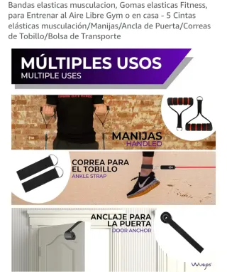Bandas elásticas de resistencia musculación.Weps