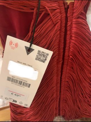 Vestido Zara halter flecos M