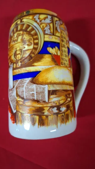 Brocca e 5 Bicchieri di Birra in Ceramica