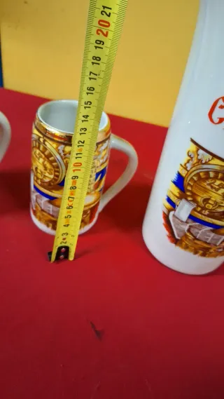 Brocca e 5 Bicchieri di Birra in Ceramica