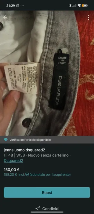 Jeans Dsquared2 uomo grigi