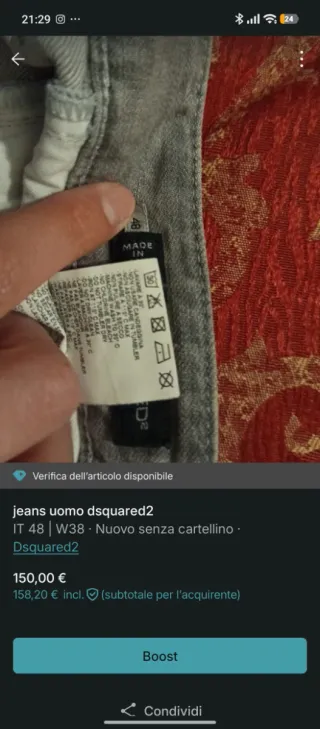 Jeans Dsquared2 uomo grigi