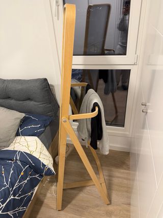 IKORNNES Espejo de pie, fresno, 52x167 cm