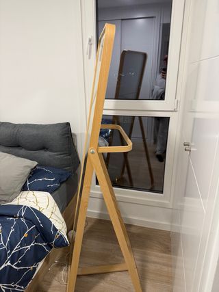 IKORNNES Espejo de pie, fresno, 52x167 cm