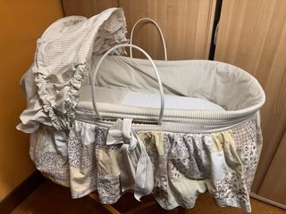 Lote Moisés Mimbre Marina (Hecho en España) + Pack