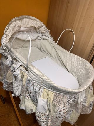 Lote Moisés Mimbre Marina (Hecho en España) + Pack