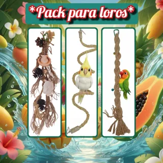 Pack juguetes para agapornis/pájaros/loros/aves