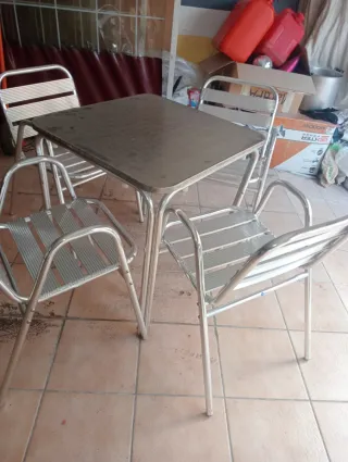 Sillas de aluminio y mesas de aluminio