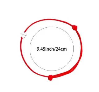 Pulsera Roja Ajustable con Trébol Plata