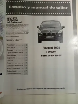 PEUGEOT 3008 2.0 HDI 150 CV MANUAL DE TALLER MK1