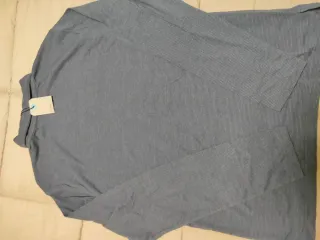 Camiseta hombre manga larga de algodón con cuello