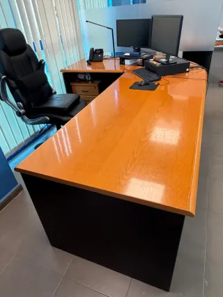 Conjunto de muebles de oficina de madera