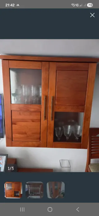 Vitrinas de salón de madera maciza