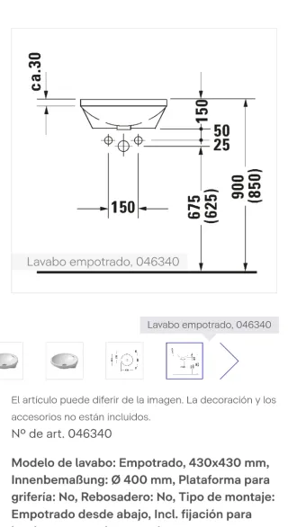 Lavabo Duravit Blanco Porcelana