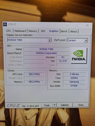 NVIDIA T400 2GB GDDR6 - Perfil Bajo (Low Profile)