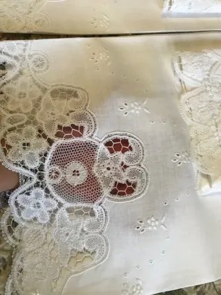 2 Coppie asciugamani/tende lino e Cantù